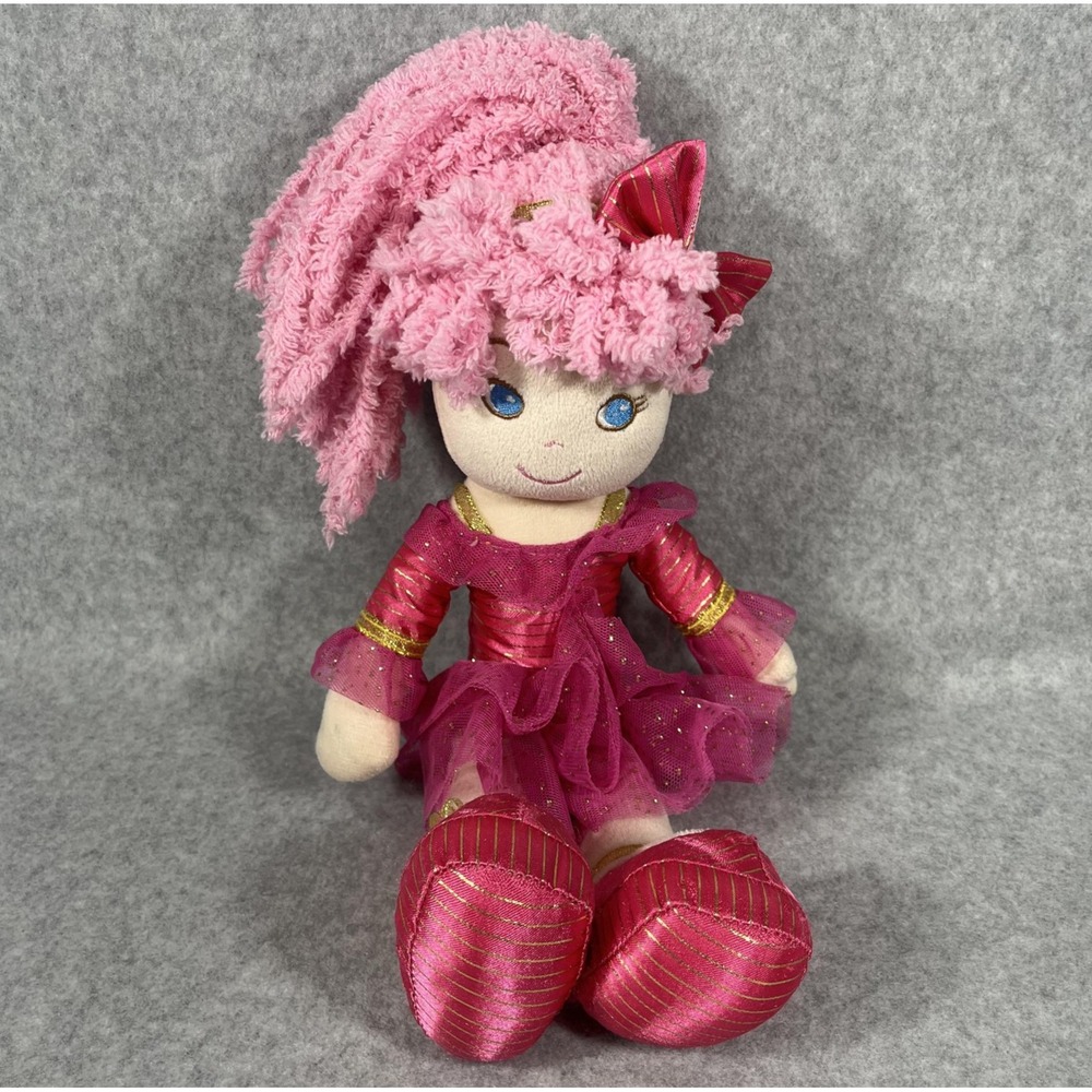 Girlz N Dollz Leila Sparkle Dancer Baby Doll Soft Pink Hair‎ Ballerina Plush Toy